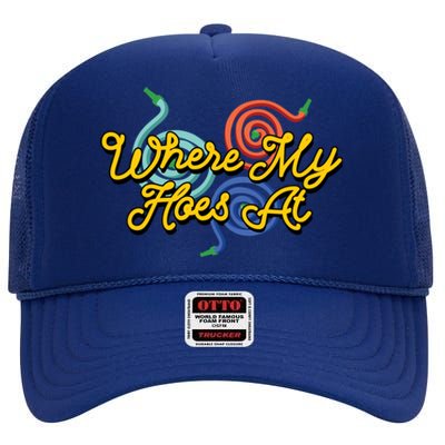 Wheres My Hose At Gardening Garden Hose Hobby Gardener Gift High Crown Mesh Back Trucker Hat