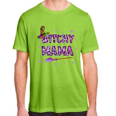 Witchy Mama Halloween Leopard Funny Witch Mom Spooky Gift Adult ChromaSoft Performance T-Shirt