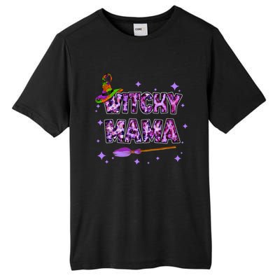 Witchy Mama Halloween Leopard Funny Witch Mom Spooky Gift Tall Fusion ChromaSoft Performance T-Shirt