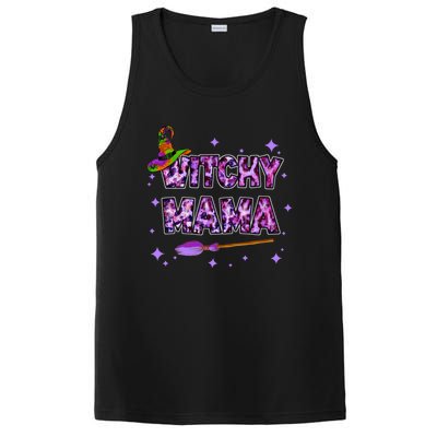 Witchy Mama Halloween Leopard Funny Witch Mom Spooky Gift PosiCharge Competitor Tank