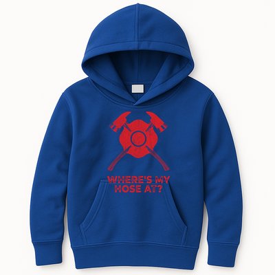 Where’s My Hose At Fire Fighter Gift Idea Firefighter Gift Kids Hoodie