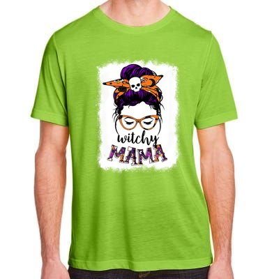 Witchy Mama Halloween Messy Bun Hair Witch Mom Spooky Gift Adult ChromaSoft Performance T-Shirt