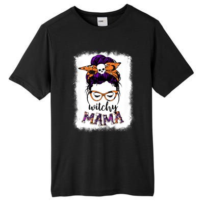 Witchy Mama Halloween Messy Bun Hair Witch Mom Spooky Gift Tall Fusion ChromaSoft Performance T-Shirt