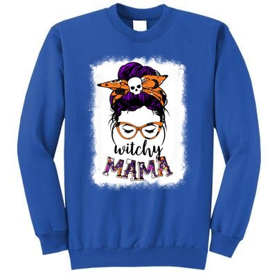 Witchy Mama Halloween Messy Bun Hair Witch Mom Spooky Gift Sweatshirt