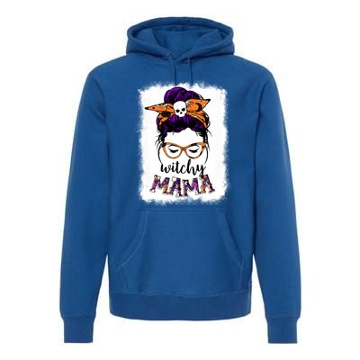 Witchy Mama Halloween Messy Bun Hair Witch Mom Spooky Gift Premium Hoodie