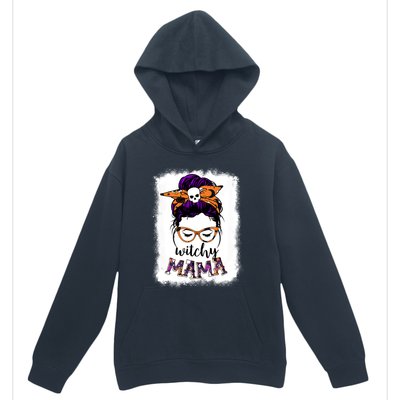 Witchy Mama Halloween Messy Bun Hair Witch Mom Spooky Gift Urban Pullover Hoodie