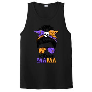 Witchy Mama Halloween Skull Witch Mom Messy Bun Spooky Great Gift PosiCharge Competitor Tank