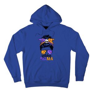 Witchy Mama Halloween Skull Witch Mom Messy Bun Spooky Great Gift Hoodie