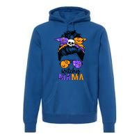 Witchy Mama Halloween Skull Witch Mom Messy Bun Spooky Great Gift Premium Hoodie