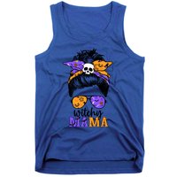 Witchy Mama Halloween Skull Witch Mom Messy Bun Spooky Great Gift Tank Top