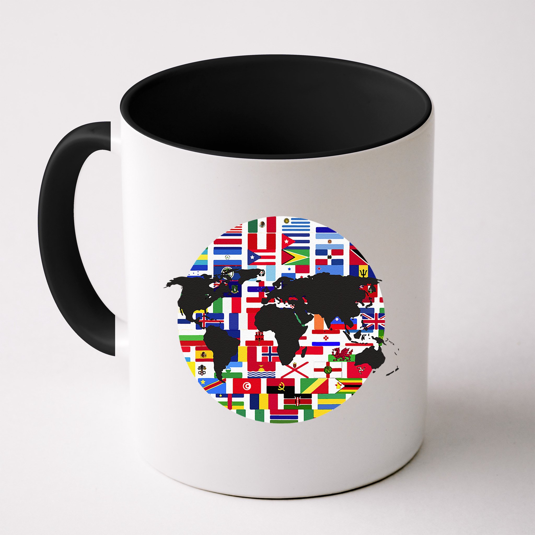 World Map International Country Flags Traveling World Flags Mug