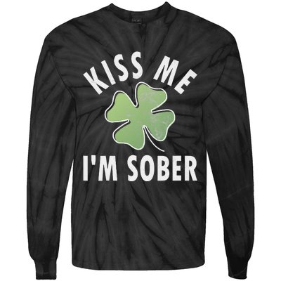 Womens Me I'm Sober Funny Saint Patricks Day Tie-Dye Long Sleeve Shirt