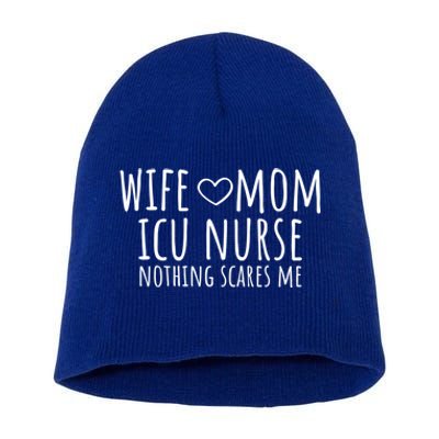 Wife Mom Icu Nurse Gift Short Acrylic Beanie