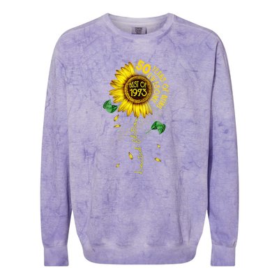 Womens Made In 1973 Sunflower 50th Birthday Gift Colorblast Crewneck Sweatshirt