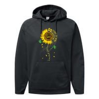 Womens Made In 1973 Sunflower 50th Birthday Gift Performance Fleece Hoodie