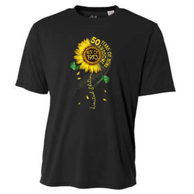 Womens Made In 1973 Sunflower 50th Birthday Gift Cooling Performance Crew T-Shirt