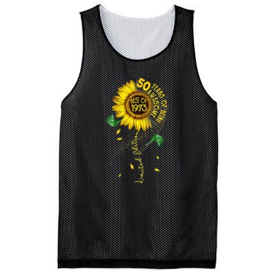 Womens Made In 1973 Sunflower 50th Birthday Gift Mesh Reversible Basketball Jersey Tank