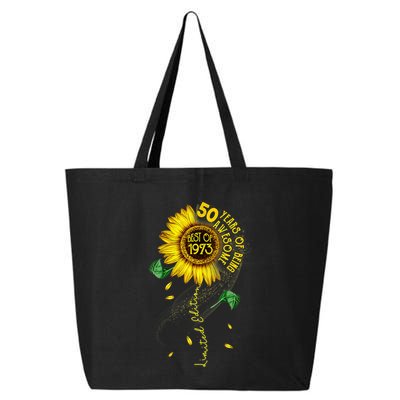 Womens Made In 1973 Sunflower 50th Birthday Gift 25L Jumbo Tote