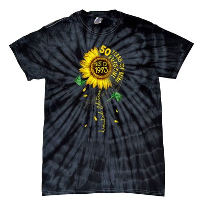 Womens Made In 1973 Sunflower 50th Birthday Gift Tie-Dye T-Shirt