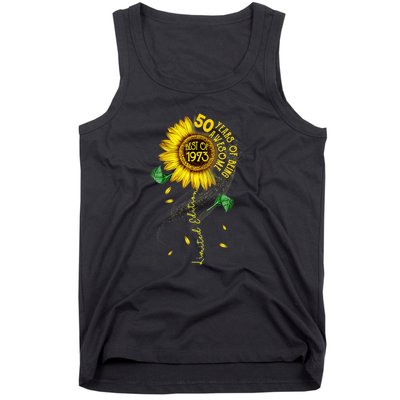 Womens Made In 1973 Sunflower 50th Birthday Gift Tank Top