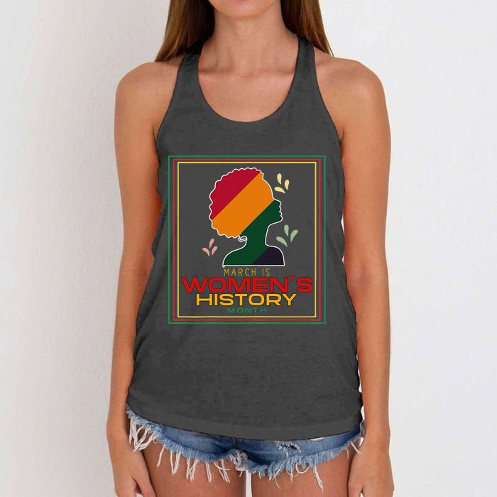 Wo March Is WOMEN'S HISTORY MONTH Women's Knotted Racerback Tank