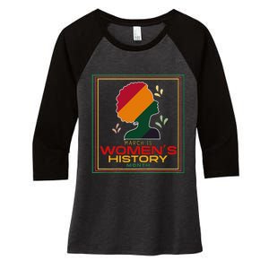 Wo March Is WOMEN'S HISTORY MONTH Women's Tri-Blend 3/4-Sleeve Raglan Shirt