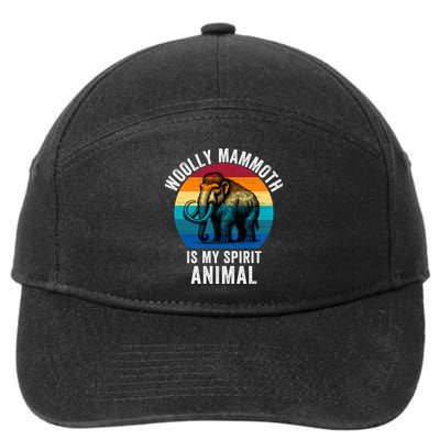 Woolly Mammoth Is My Spirt Animal Vintage Retro Sunset 7-Panel Snapback Hat