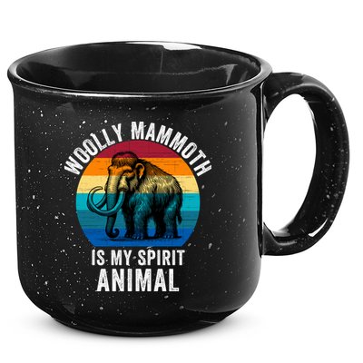 Woolly Mammoth Is My Spirt Animal Vintage Retro Sunset 15oz Campfire Ceramic Mug