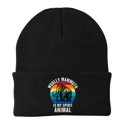 Woolly Mammoth Is My Spirt Animal Vintage Retro Sunset Beanie