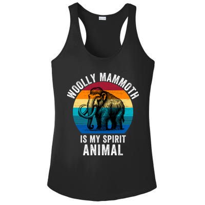 Woolly Mammoth Is My Spirt Animal Vintage Retro Sunset Ladies PosiCharge Competitor Racerback Tank