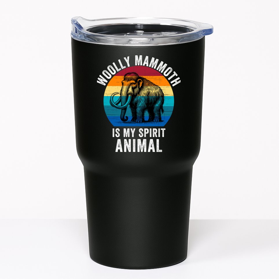 Woolly Mammoth Is My Spirt Animal Vintage Retro Sunset Tumbler