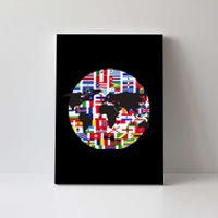 World Map International Country Flags Traveling World Flags Canvas