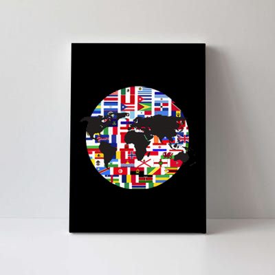 World Map International Country Flags Traveling World Flags Canvas