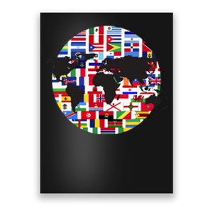 World Map International Country Flags Traveling World Flags Poster