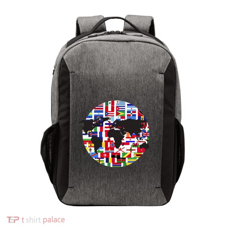 World Map International Country Flags Traveling World Flags Vector Backpack