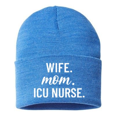 Wife Mom Icu Nurse Appreciation Gift Sustainable Knit Beanie