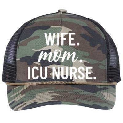 Wife Mom Icu Nurse Appreciation Gift Retro Rope Trucker Hat Cap