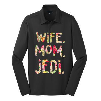 Wife Mom Jedi Silk Touch Performance Long Sleeve Polo