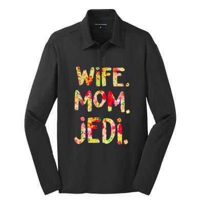 Wife Mom Jedi Silk Touch Performance Long Sleeve Polo