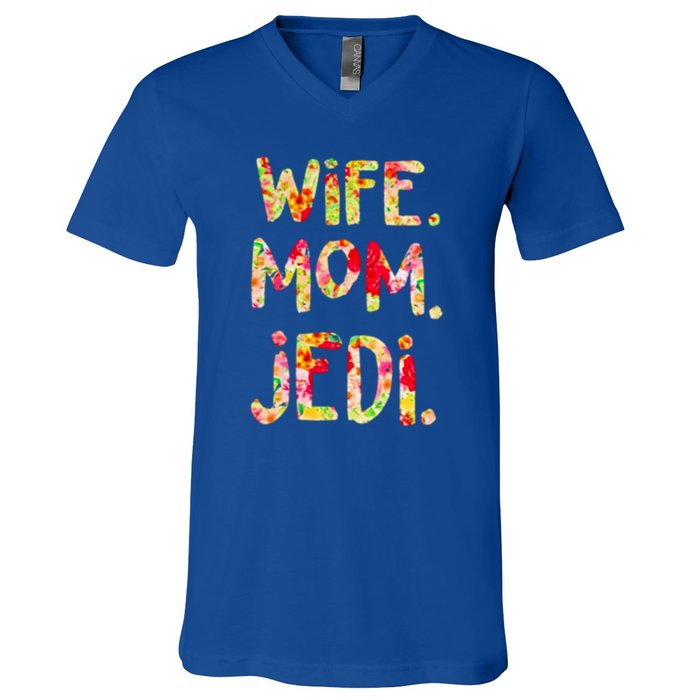 Wife Mom Jedi V-Neck T-Shirt