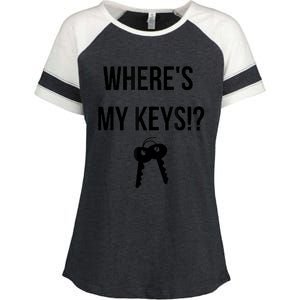 Where's My Keys Lost Misplaced Keys Funny Enza Ladies Jersey Colorblock Tee