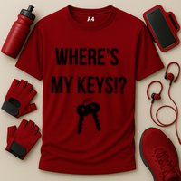 Where's My Keys Lost Misplaced Keys Funny Performance Shirt