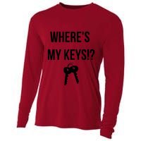 Where's My Keys Lost Misplaced Keys Funny Cooling Performance Long Sleeve Crew