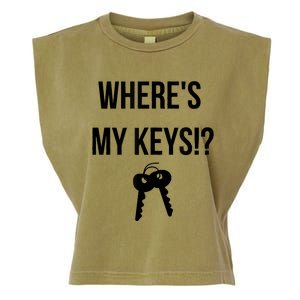 Where's My Keys Lost Misplaced Keys Funny Garment-Dyed Women's Muscle Tee