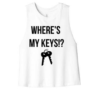 Where's My Keys Lost Misplaced Keys Funny Women's Racerback Cropped Tank