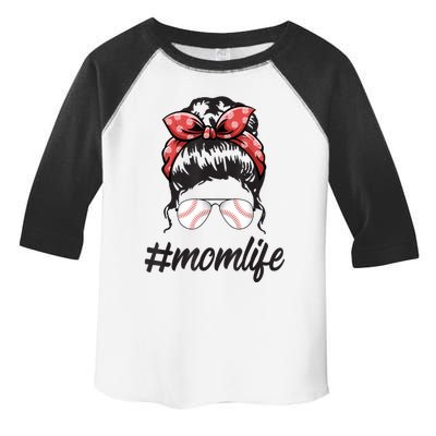 Womens Mom Life Softball Baseball Mothers Day Messy Bun Toddler Fine Jersey T-Shirt