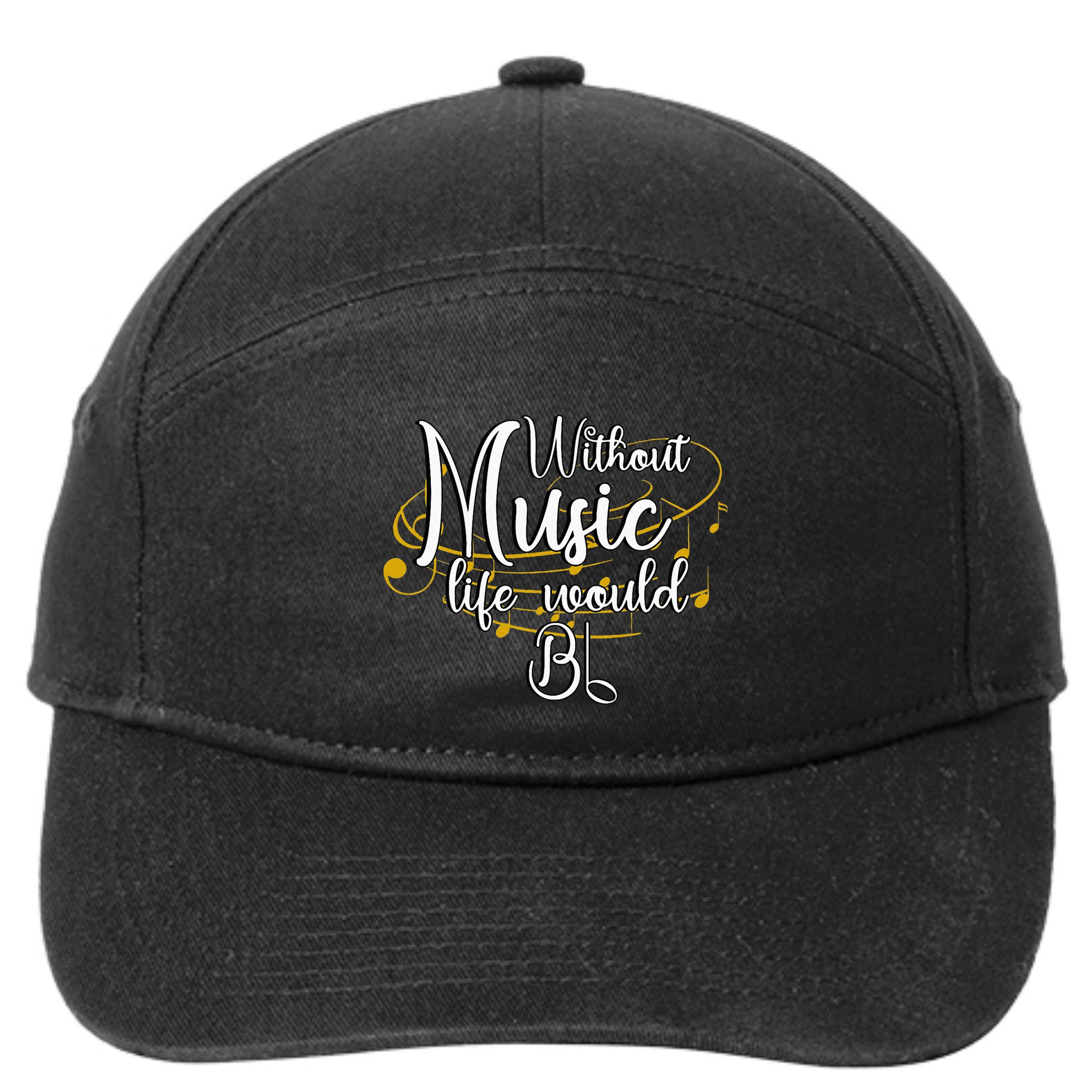 Without Music Life Would Bb For Music Lovers & Artists 7-Panel Snapback Hat