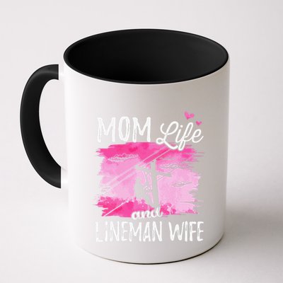 Women Mom Life And Lineman Wife Husband Electric Cable Mug