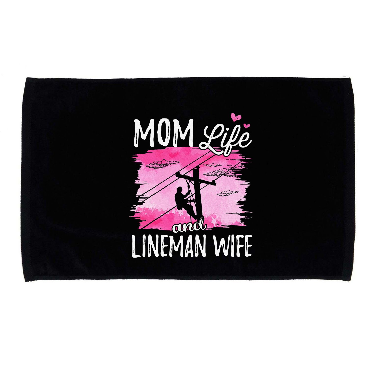 Women Mom Life And Lineman Wife Husband Electric Cable Microfiber Hand Towel