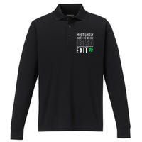 Wo Most Likely To Do An Irish Exit Funny St Patrick Performance Long Sleeve Polo